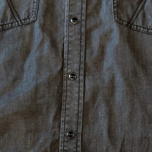 Harley-Davidson Washed Gray Casual Black Pearl Snap Shirt Size 2XL Bikercore - Picture 9 of 11